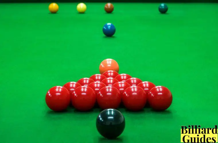 snooker pool table set up