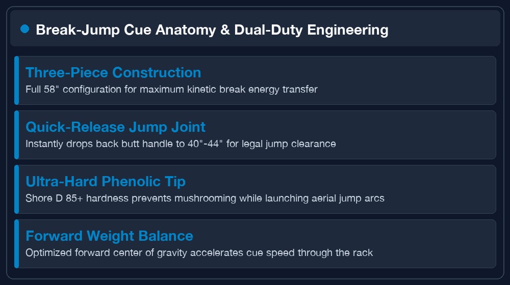Break jump pool cue anatomy three piece quick release joint diagram