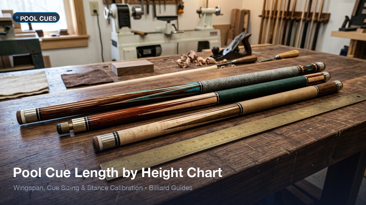 Pool cue length by height chart and sizing guidelines