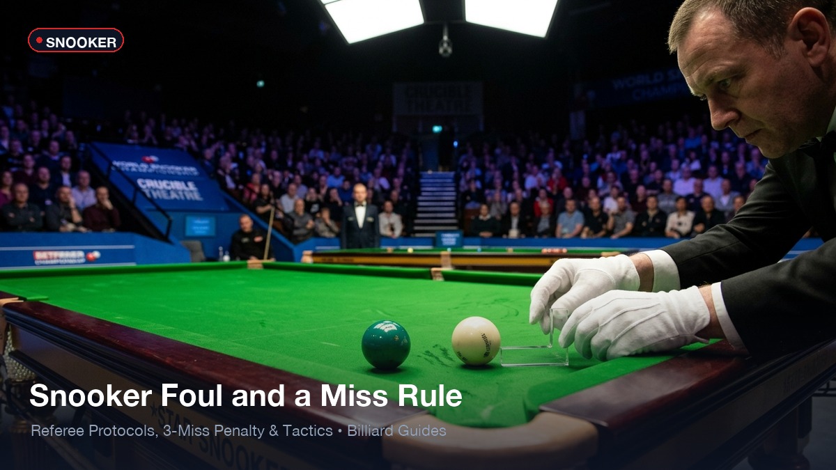 Snooker foul and a miss rule referee ball marker Crucible Theatre